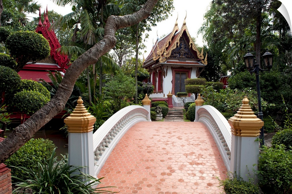 Footbridge in front of a museum, Prasart Museum, Krungthep Kritha Road, Bang Kapi District, Bangkok, Thailand