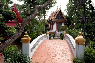 Footbridge in front of a museum, Prasart Museum, Bangkok, Thailand