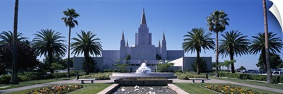 Formal garden in front of a temple, Oakland Temple, Oakland, Alameda County, California
