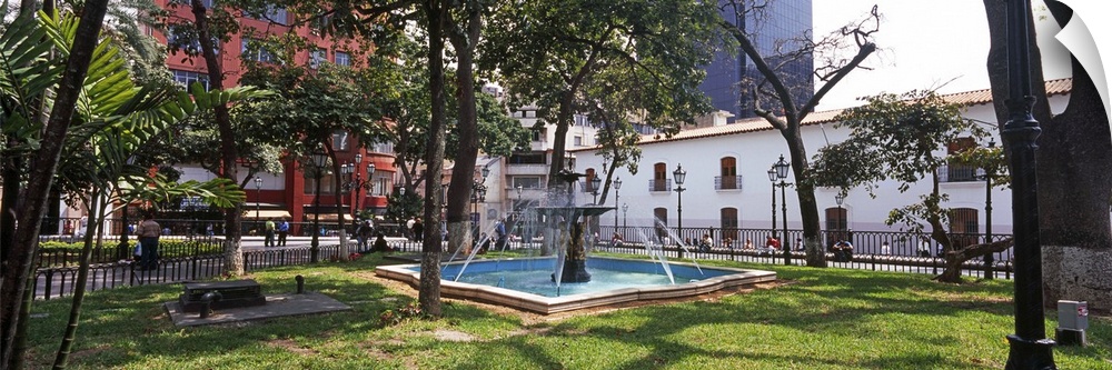 Fountain in a park Bolivar Square Caracas Venezuela