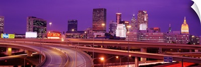Georgia, Atlanta, Skyline at dusk