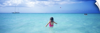 Girl in Ocean Jamaica