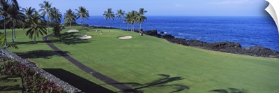 Golf course at the oceanside, Kona Country Club Ocean Course, Kailua Kona, Hawaii