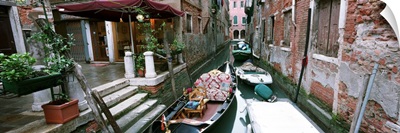 Gondolas in a canal, Grand Canal, Venice, Italy