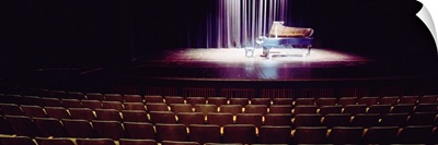 Grand piano on a concert hall stage, University Of Hawaii, Hilo, Hawaii