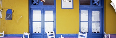 Greece, Hydra, Empty restaurant