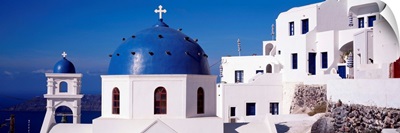 Greece, Santorini, Fira, Church of Anastasis, Blue dome on a Church