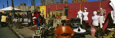 Group of people in a flea market, Hells Kitchen, Manhattan, New York City, New York State