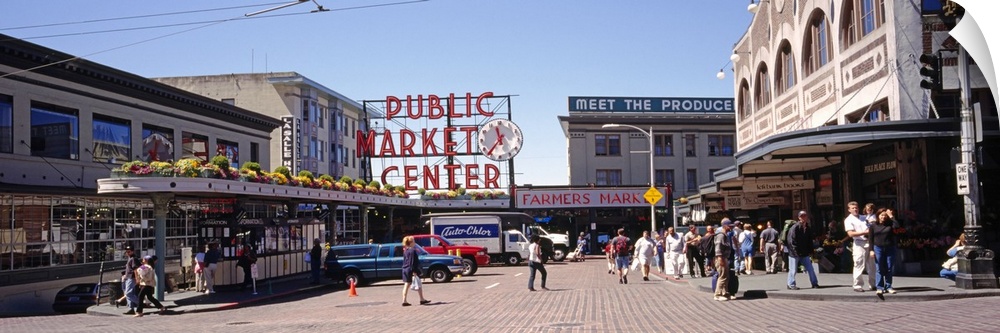 Group of people in a market, Pike Place Market, Seattle, Washington State