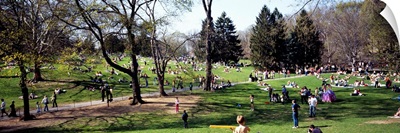Group of people in a park, Central Park, Manhattan, New York City, New York State