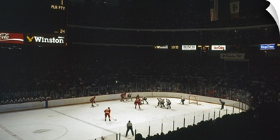 Group of people playing ice hockey Chicago Illinois
