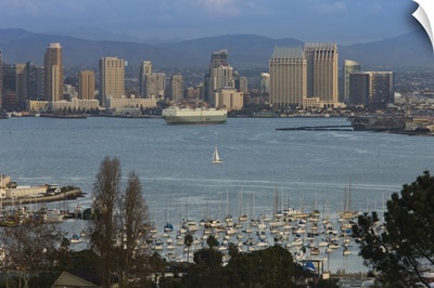 Harbor and city viewed from Point Loma, San Diego, California