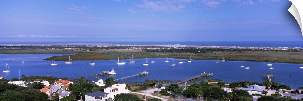 High angle view from top of lighthouse, St. Augustine, Florida