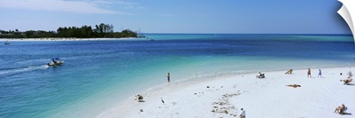 High angle view of a beach, Coquina Beach, Anna Maria Island, Manatee, Florida