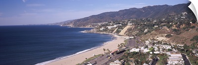 High angle view of a beach, Highway 101, Malibu Beach, Malibu