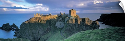 High angle view of a castle, Stonehaven, Grampian, Aberdeen, Scotland