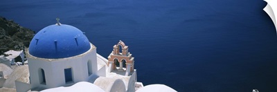 High angle view of a church, Oia, Santorini, Greece