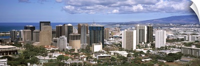 High angle view of a city, Honolulu, Oahu, Honolulu County, Hawaii
