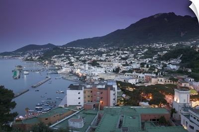 High angle view of a city, Lacco Ameno, Ischia, Naples, Campania, Italy
