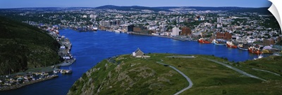 High Angle View Of A City, Signal Hill, Saint Johns, Newfoundland And Labrador, Canada