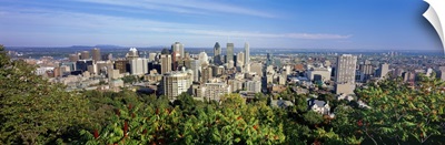 High angle view of a cityscape, Parc Mont Royal, Montreal, Quebec, Canada