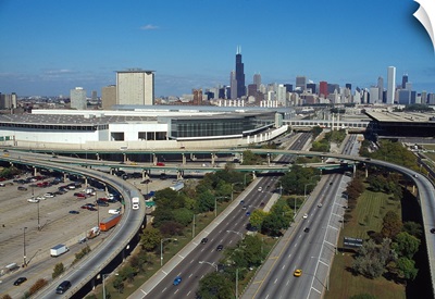 High angle view of a convention center, McCormick Place Lakeside, Chicago, Illinois,
