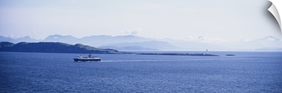 High angle view of a ferry on water, Caledonian MacBrayne, Isle of Mull, Scotland