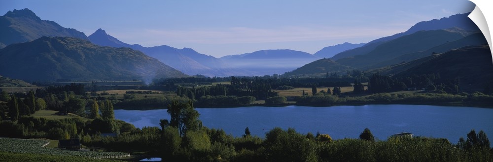 High angle view of a lake, Lake Hayes, Mt Richardson, South Island New Zealand, New Zealand