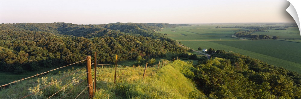 High angle view of a landscape at a hillside, Loess Hills, Iowa