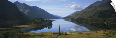 High angle view of a monument near a lake, Glenfinnan Monument, Loch Shiel, Highlands Region, Scotland