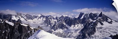 High angle view of a mountain range, Mt Blanc, The Alps, France