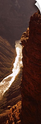 High angle view of a river passing through a canyon, Colorado River, North Rim, Toroweap, Grand Canyon National Park, Utah