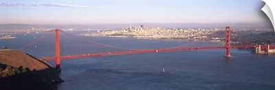 High angle view of a suspension bridge across the sea Golden Gate Bridge San Francisco Marin County California