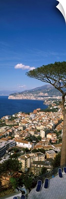 High angle view of a town at a coast, Positano, Amalfi Coast, Campania, Italy