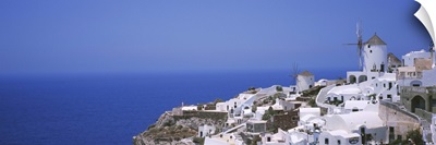 High angle view of a town, Oia, Santorini, Greece