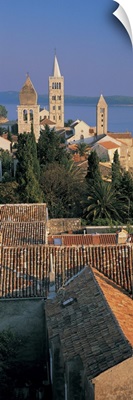 High angle view of a town, Rab Island, Croatia