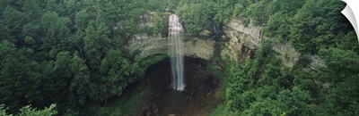High angle view of a waterfall in a forest, Fall Creek Falls, Fall Creek Falls State Park, Tennessee