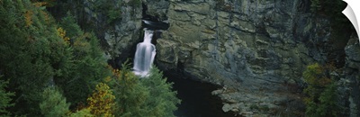 High angle view of a waterfall, Linville Falls, Blue Ridge Parkway, North Carolina