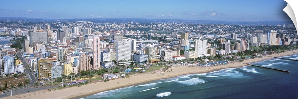 High angle view of buildings at the beachfront, Durban, South Africa