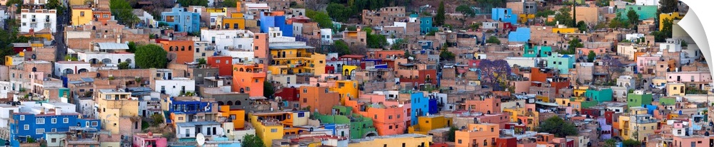 High angle view of buildings in a city, Guanajuato, Mexico