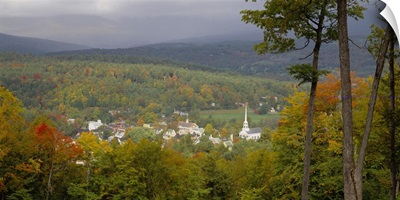 High angle view of buildings, Stowe, Vermont