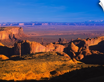 High angle view of cliffs on a landscape, Hunts Mesa, Monument Valley Tribal Park, Arizona