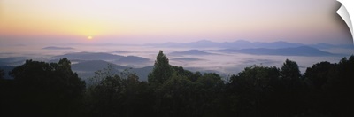 High angle view of mountains, Rockfish Gap, Blue Ridge Mountains, Virginia