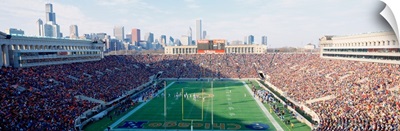 High angle view of spectators in a stadium, Soldier Field (before 2003 renovations), Chicago, Illinois