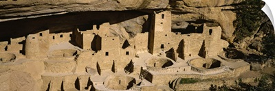 High angle view of the ruins of a building, Spruce Tree House, Mesa Verde National Park, Colorado