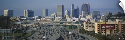 High angle view of traffic on a highway, Atlanta, Georgia
