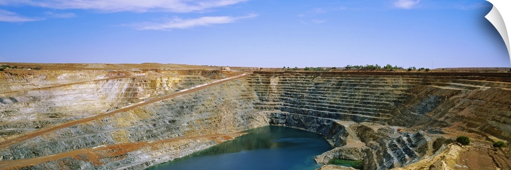 High angle view of water in a gold mine, Kalgoorlie, Australia