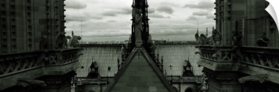 High section view of a church, Notre Dame Cathedral, Paris, Ile-de-France, France
