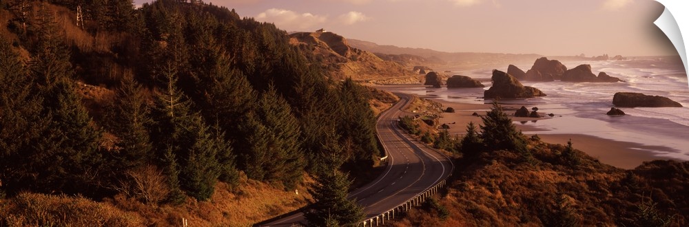 Highway along a coast, Highway 101, Pacific Coastline, Oregon,