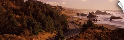Highway along a coast, Highway 101, Pacific Coastline, Oregon,